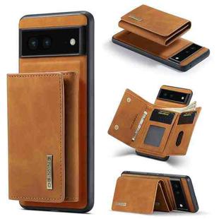 For Google Pixel 6A DG.MING M1 Series 3-Fold Multi Card Wallet + Magnetic Phone Case(Brown)