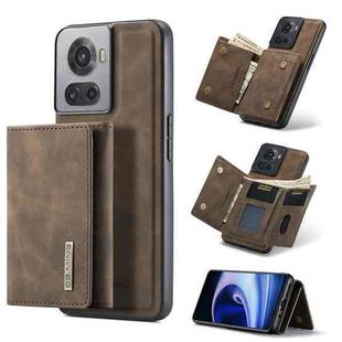 For OnePlus Ace/10R DG.MING M1 Series 3-Fold Multi Card Wallet + Magnetic Phone Case(Coffee)
