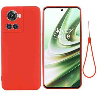 For OnePlus ACE / 10R Solid Color Liquid Silicone Full Coverage Phone Case(Red)