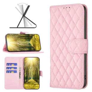 For OPPO Realme 9 Pro+ Diamond Lattice Wallet Leather Flip Phone Case(Pink)