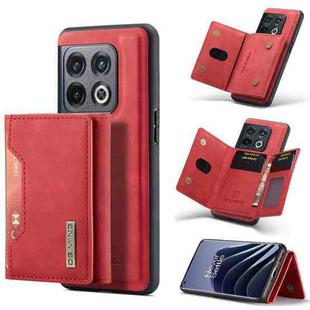For OnePlus 10 Pro DG.MING M2 Series 3-Fold Multi Card Bag Phone Case(Red)