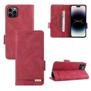 For iPhone 14 Pro Max Magnetic Clasp Leather Phone Case (Red)