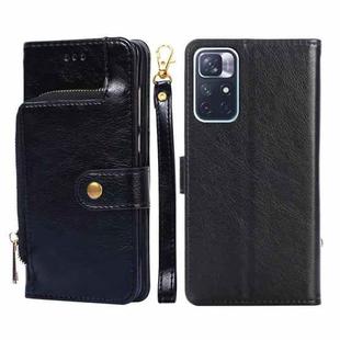 For Xiaomi Redmi Note 11 5G/Xiaomi Poco M4 Pro 5G Zipper Bag PU + TPU Horizontal Flip Leather Phone Case(Black)