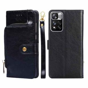 For Xiaomi Redmi Note 11 Pro 5G/Note 11 Pro+ 5G Zipper Bag PU + TPU Horizontal Flip Leather Phone Case(Black)