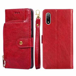 For Sony Xperia Ace II Zipper Bag PU + TPU Horizontal Flip Leather Phone Case(Red)