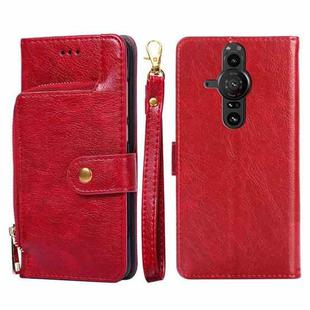 For Sony Xperia Pro-I Zipper Bag PU + TPU Horizontal Flip Leather Phone Case(Red)