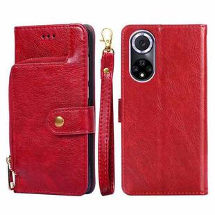 For Huawei nova 9 Zipper Bag PU + TPU Horizontal Flip Leather Phone Case(Red)