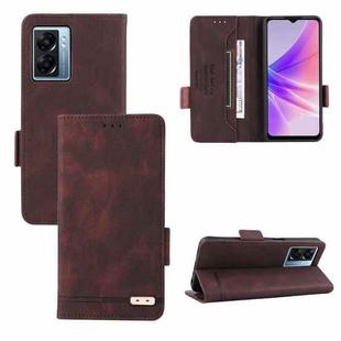 For OPPO A57 5G 2022 / Realme V23 5G Magnetic Clasp Leather Phone Case(Brown)