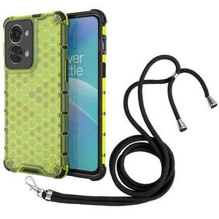 For OnePlus Nord 2T 5G Lanyard Honeycomb Phone Case(Green)