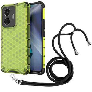 For vivo T1 44W Lanyard Honeycomb Phone Case(Green)