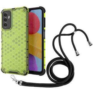 For Samsung Galaxy M13 Lanyard Honeycomb Phone Case(Green)