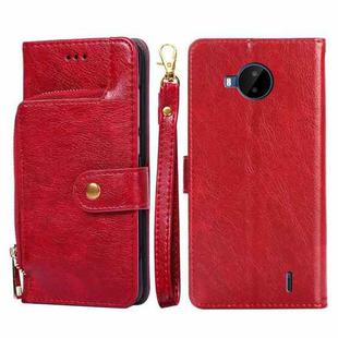 For Nokia C20 Plus Zipper Bag PU + TPU Horizontal Flip Leather Phone Case(Red)