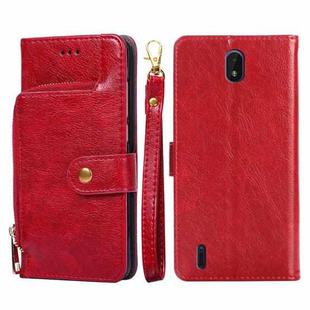 For Nokia C01 Plus/C1 2nd Edition Zipper Bag PU + TPU Horizontal Flip Leather Phone Case(Red)