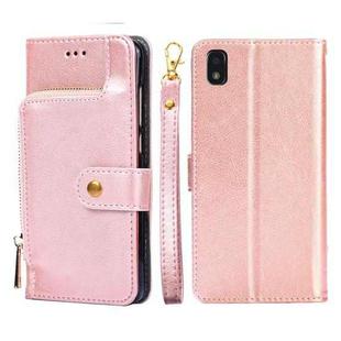 For ZTE Blade L210 Zipper Bag PU + TPU Horizontal Flip Leather Phone Case(Gold)