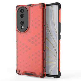 For Honor 70 5G Honeycomb Phone Case(Red)