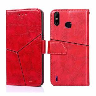 For Infinix Smart 4 X653 Geometric Stitching Horizontal Flip Leather Phone Case(Red)