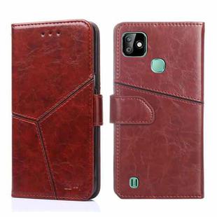 For Infinix Smart HD 2021 X612 Geometric Stitching Horizontal Flip Leather Phone Case(Dark Brown)