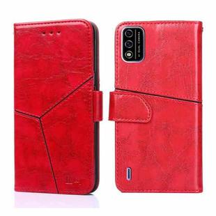 For Itel A48 Geometric Stitching Horizontal Flip Leather Phone Case(Red)