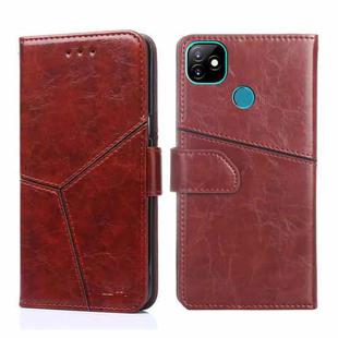 For IItel Vision 1 Geometric Stitching Horizontal Flip Leather Phone Case(Dark Brown)