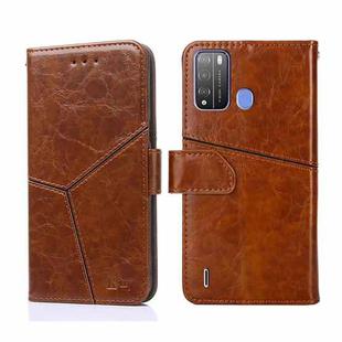 For Itel Vision 1 Pro Geometric Stitching Horizontal Flip Leather Phone Case(Light Brown)
