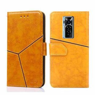 For Tecno Phantom X Geometric Stitching Horizontal Flip Leather Phone Case(Yellow)