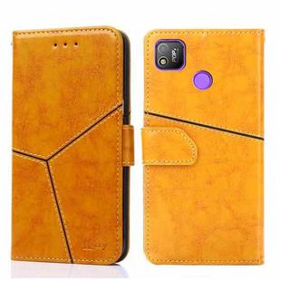 For Tecno Pop 4 Geometric Stitching Horizontal Flip Leather Phone Case(Yellow)