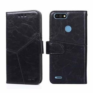 For Tecno POP 2 / POP 2F / POP 2 Pro Geometric Stitching Horizontal Flip Leather Phone Case(Black)