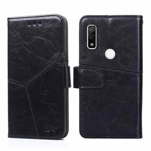 For Fujitsu Arrows WE F-51B Geometric Stitching Horizontal Flip Leather Phone Case(Black)