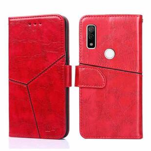 For Fujitsu Arrows WE F-51B Geometric Stitching Horizontal Flip Leather Phone Case(Red)