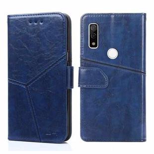 For Fujitsu Arrows WE F-51B Geometric Stitching Horizontal Flip Leather Phone Case(Blue)