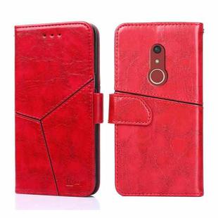 For Fujitsu Arrows Be4 Plus F-41B Geometric Stitching Horizontal Flip Leather Phone Case(Red)