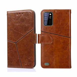 For OUKITEL C25 Geometric Stitching Horizontal Flip Leather Phone Case(Light Brown)