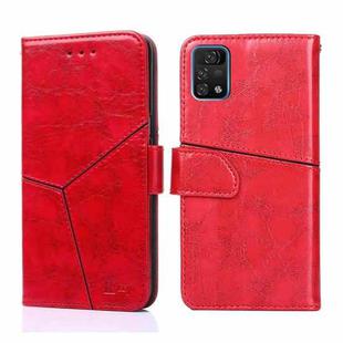 For UMIDIGI A11 Pro Max Geometric Stitching Horizontal Flip Leather Phone Case(Red)