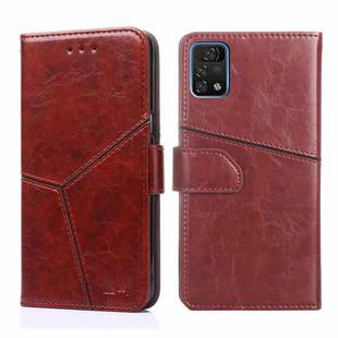 For UMIDIGI A11 Pro Max Geometric Stitching Horizontal Flip Leather Phone Case(Dark Brown)