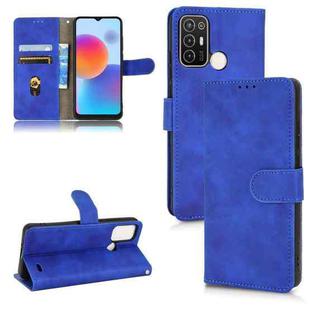 For ZTE Blade A52 Skin Feel Magnetic Flip Leather Phone Case(Blue)