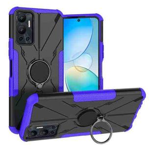 For Infinix Hot 12 Armor Bear Shockproof PC + TPU Phone Case(Purple)