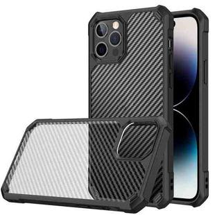 For iPhone 14 Pro Max Carbon Fiber Acrylic Shockproof Phone Case (Black)