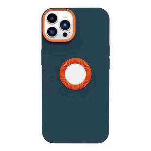 For iPhone 13 Pro Contrast Color 3 in 1 TPU Phone Case (Dark Green)