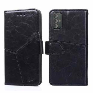 For Motorola Moto G Power 2022 Geometric Stitching Horizontal Flip Leather Phone Case(Black)