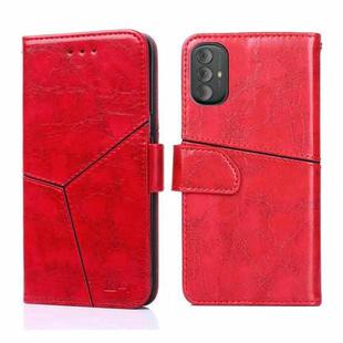 For Motorola Moto G Power 2022 Geometric Stitching Horizontal Flip Leather Phone Case(Red)