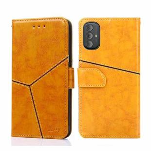 For Motorola Moto G Power 2022 Geometric Stitching Horizontal Flip Leather Phone Case(Yellow)