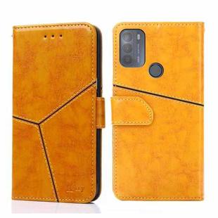 For Motorola Moto G50 Geometric Stitching Horizontal Flip Leather Phone Case(Yellow)