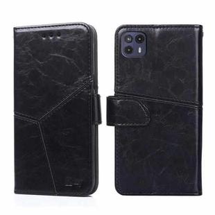 For Motorola Moto G50 5G Geometric Stitching Horizontal Flip Leather Phone Case(Black)