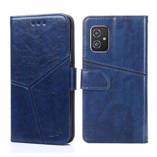 For Asus Zenfone 8 ZS590KS Geometric Stitching Horizontal Flip Leather Phone Case(Blue)
