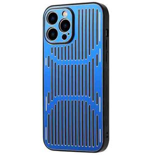 For iPhone 13 Hollow Heat Dissipation Metal Phone Case(Sierra Blue)