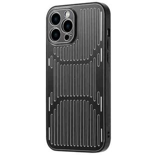 For iPhone 12 Pro Max Hollow Heat Dissipation Metal Phone Case(Black)