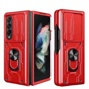 For Samsung Galaxy Z Fold4 Sliding Camshield Card Phone Case(Red)