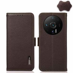 For Xiaomi 12S Ultra KHAZNEH Side-Magnetic Litchi Genuine Leather RFID Phone Case(Brown)
