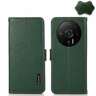 For Xiaomi 12S Ultra KHAZNEH Side-Magnetic Litchi Genuine Leather RFID Phone Case(Green)