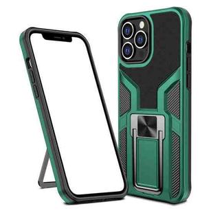 Armor 2 in 1 PC + TPU Magnetic Shockproof Case with Foldable Holder For iPhone 14 Pro Max(Green)